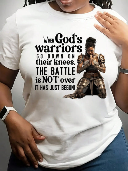 Faith T-Shirt- Warrior Verse Design With Knight & God's Armor Print, Inspirational Verse (Deuteronomy 20:4), Comfort Fit Tee, Crew Neck Tee, Ultra Soft, Breathable, Moisture Wicking, Casual Summer Te