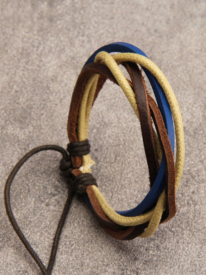 Fashionable and Popular Men Color Block Bracelet PU for Jewelry Gift and for a Stylish Look