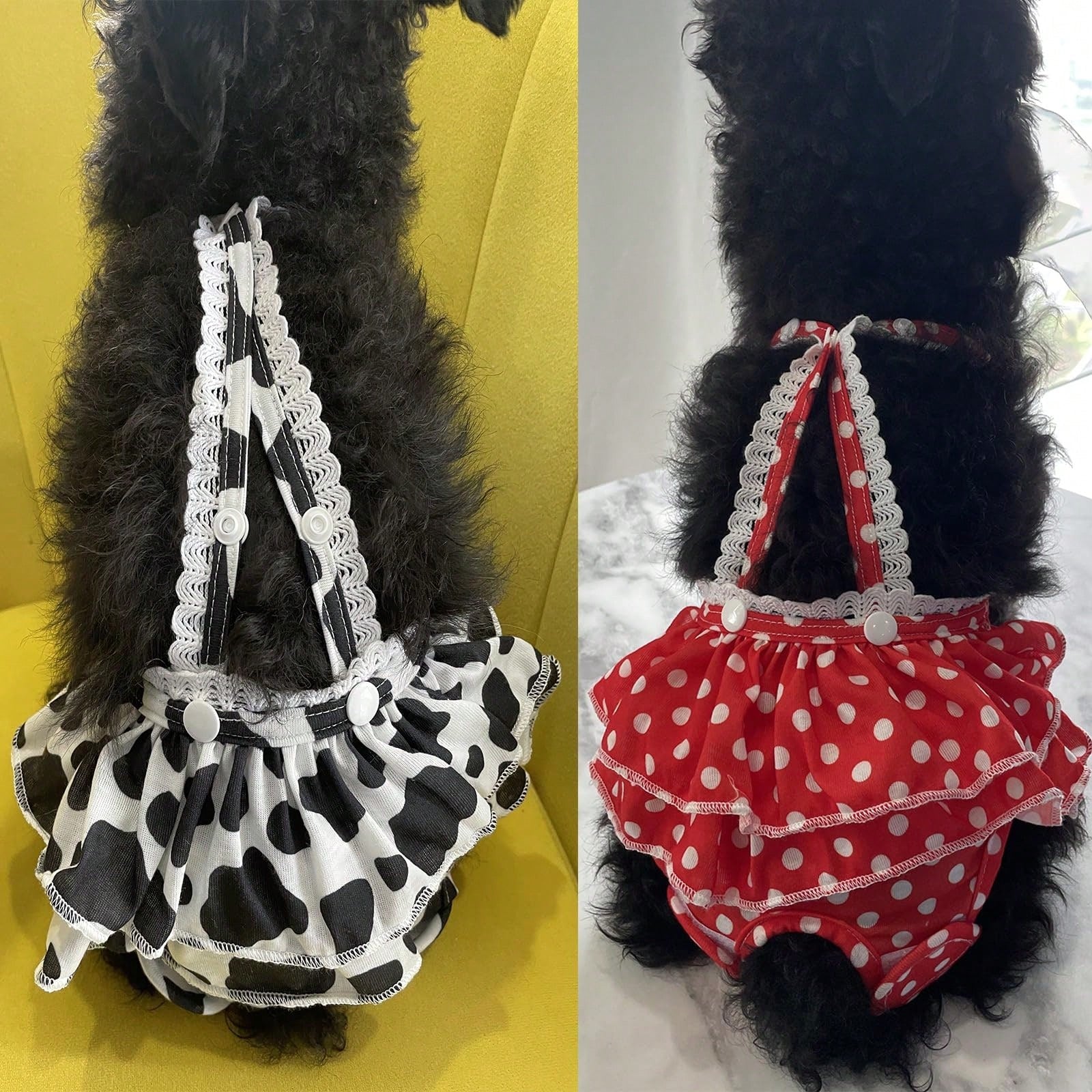 Female Dog Diaper Pet Underwear Diaper Jumpsuit Adjustable Cute Female Skirt For Puppy Comfort Reusable Doggy Diapers Reusable Puppy Sanitary Panties Dog Underwear Diaper