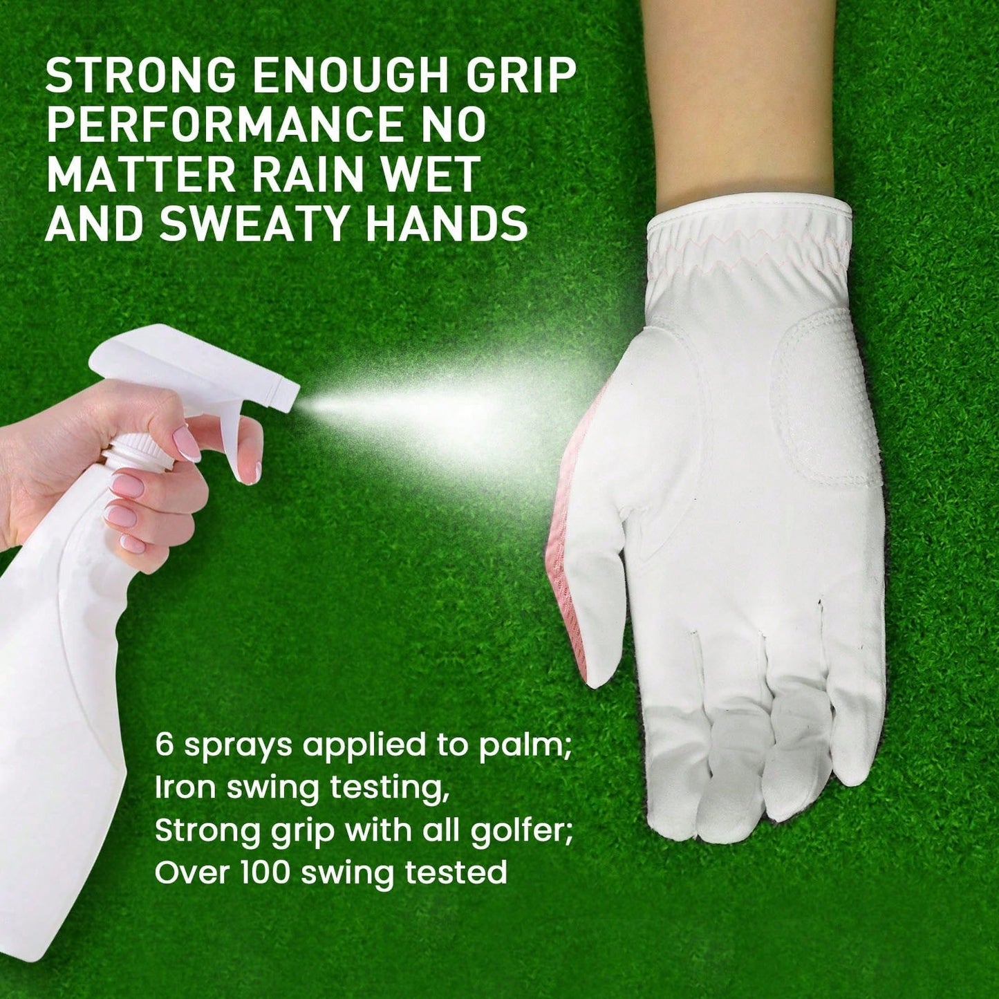 FINGER TEN 1pc Women's Golf Glove Left Hand, Breathable Mesh Material All-Weather Grip, Provides Excellent Feel And Performance, Suitable For Right-Handed Users