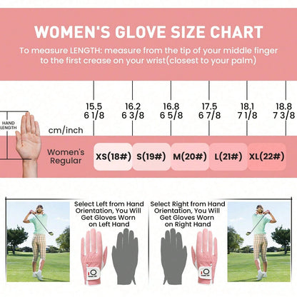 FINGER TEN 1pc Women's Golf Glove Left Hand, Breathable Mesh Material All-Weather Grip, Provides Excellent Feel And Performance, Suitable For Right-Handed Users