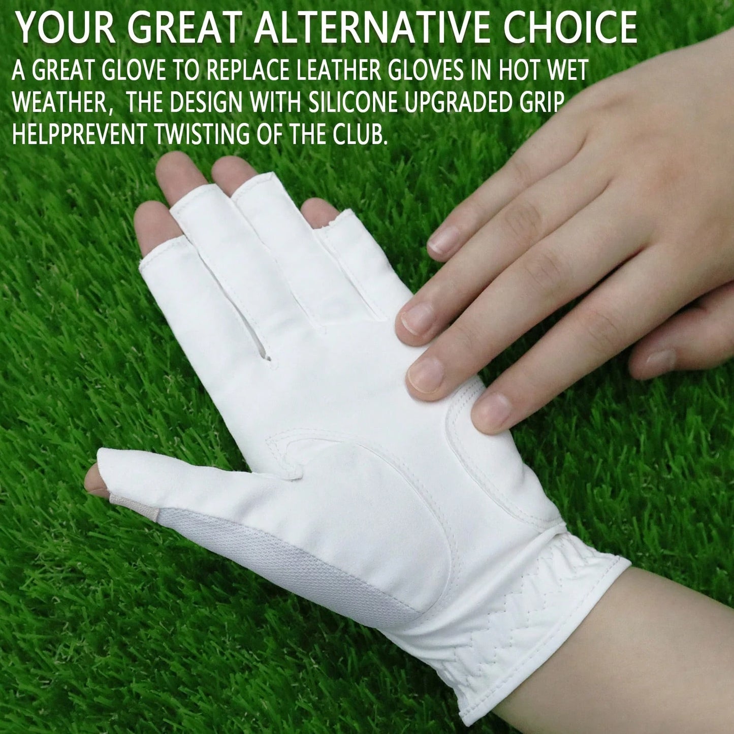 FINGER TEN 1pc Women's Golf Half-Finger Glove (Left Hand), Breathable All-Weather Comfortable Glove, Boost Swing Confidence, Perfect Gift For Female Golfers