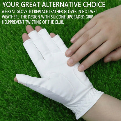 FINGER TEN 1pc Women's Golf Half-Finger Glove (Left Hand), Breathable All-Weather Comfortable Glove, Boost Swing Confidence, Perfect Gift For Female Golfers