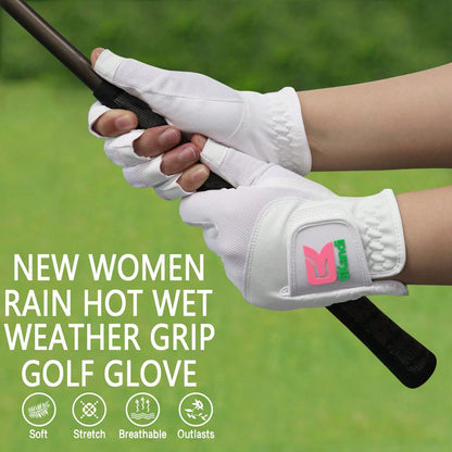 FINGER TEN 1pc Women's Golf Half-Finger Glove (Left Hand), Breathable All-Weather Comfortable Glove, Boost Swing Confidence, Perfect Gift For Female Golfers