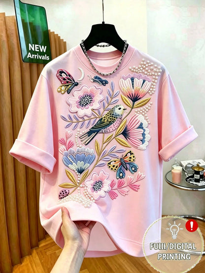 Flirla Women's Plus Size Beige Summer Casual Everyday Letter Print Short Sleeve T-Shirt,TO THE PERSON BEHIND ME:YOU ARE AMAZING,BEAUTIFUL AND ENOUGH Tops