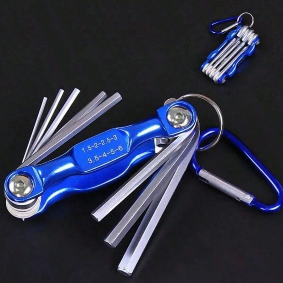 Folding Hex Wrench Metal Metric Allen Wrench Set Hexagonal Screwdriver Hex Key Wrenches Allen Keys Hand Tool Portable Set With