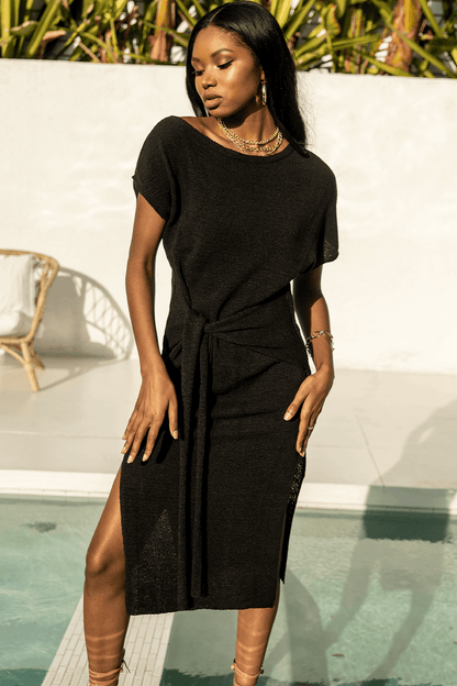 Foxie Knit Dress - Black - JAUS