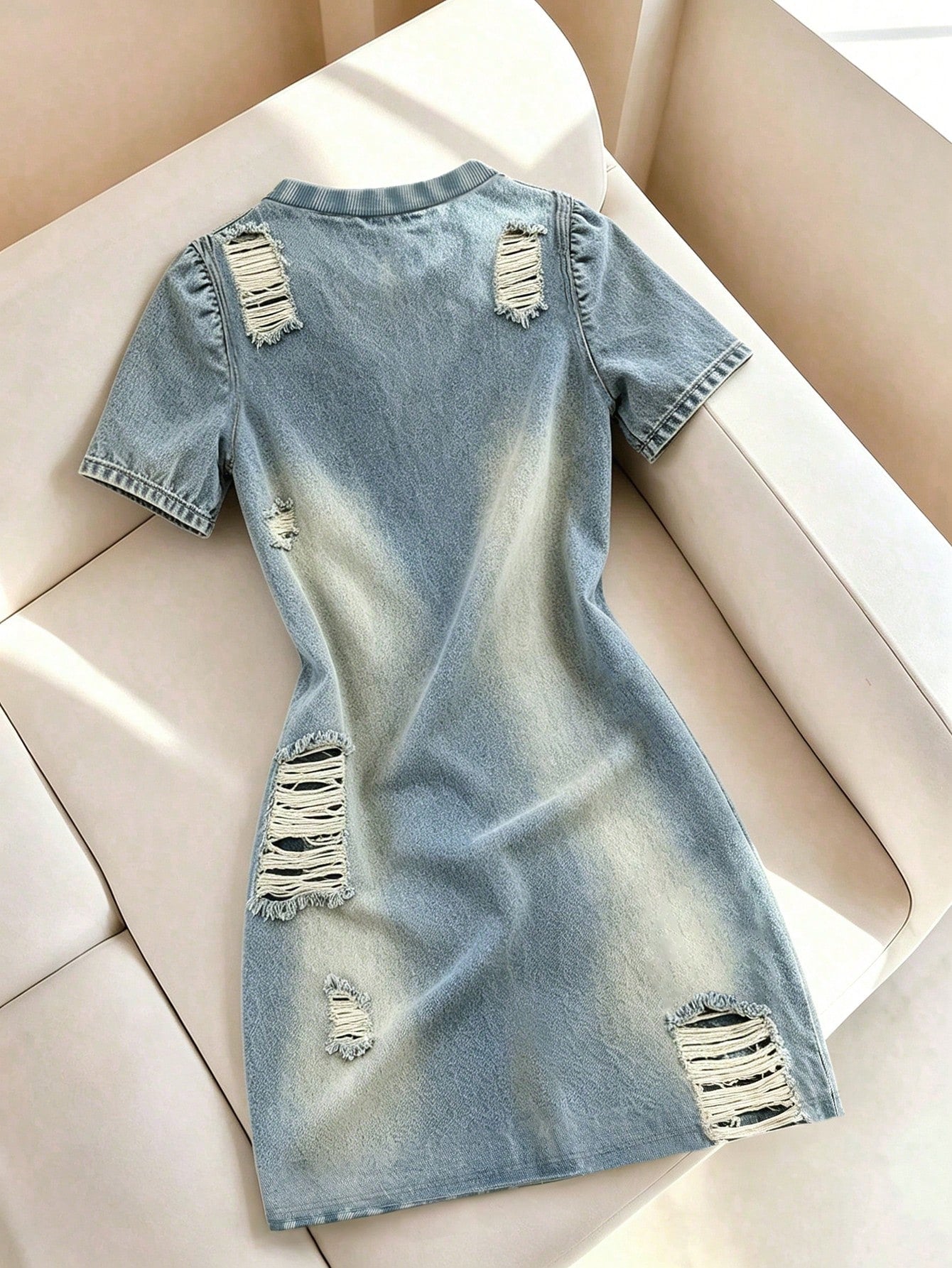 Franclia 2026 Spring/Autumn/Winter Women's Casual Fashion Basic Blue Round Neck Long Sleeve Slim Fit Mini Dress, Suitable For Autumn/Winter Outings