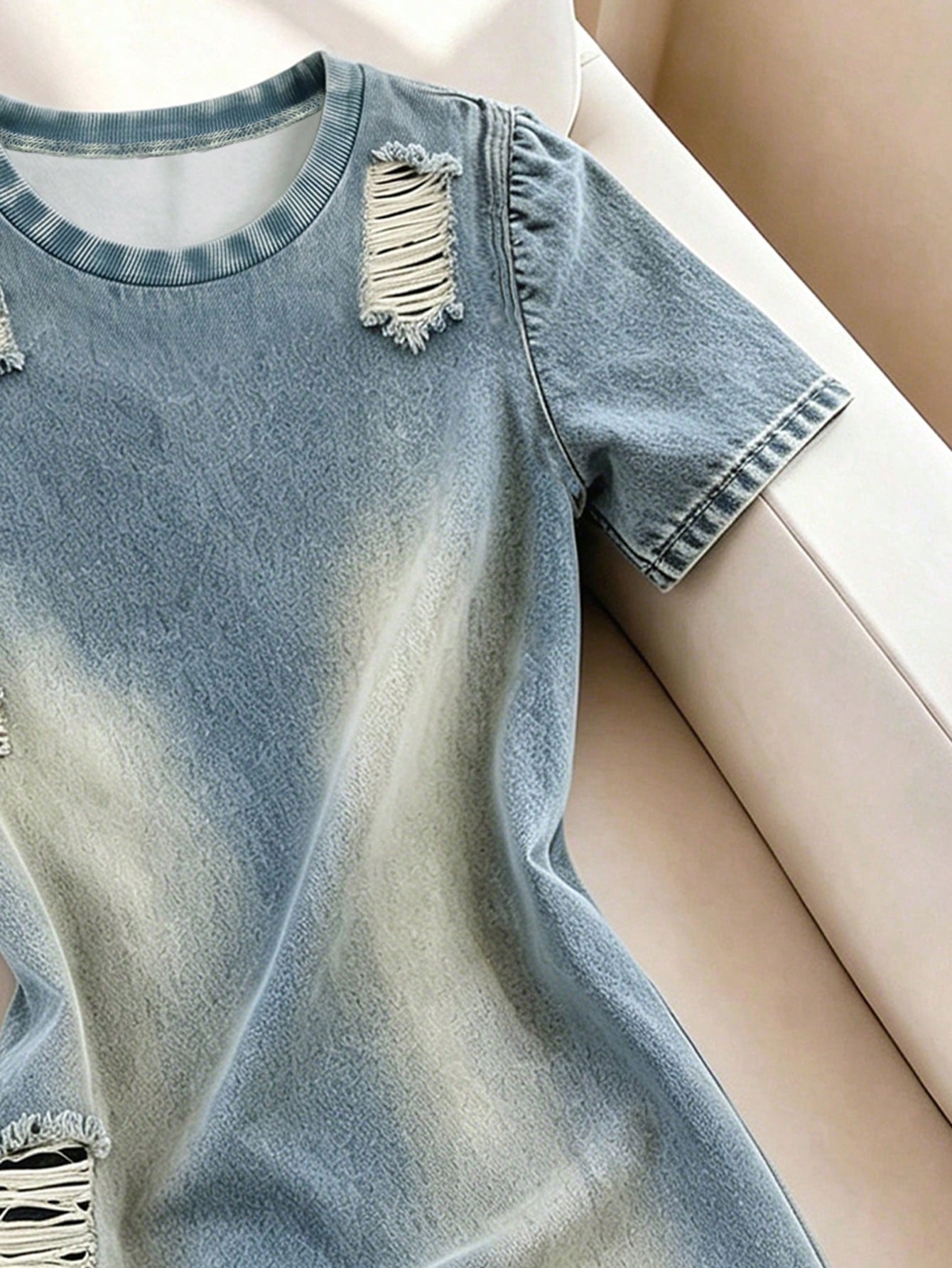 Franclia 2026 Spring/Autumn/Winter Women's Casual Fashion Basic Blue Round Neck Long Sleeve Slim Fit Mini Dress, Suitable For Autumn/Winter Outings