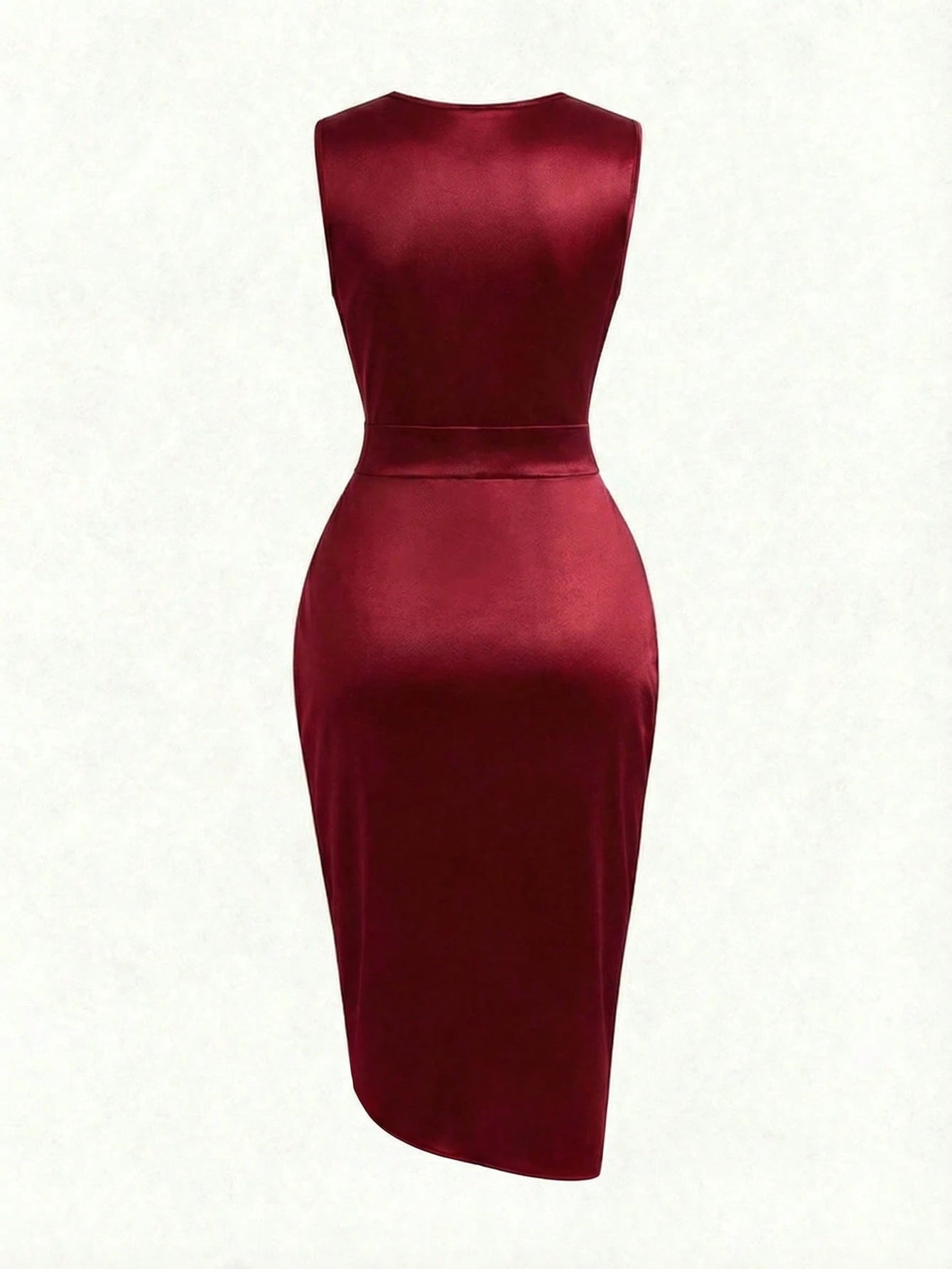 Franclia High-End Luxury Niche Fashion New French Retro Sleeveless Ruched Shiny Slit Asymmetric Cinched Waist Women Dress