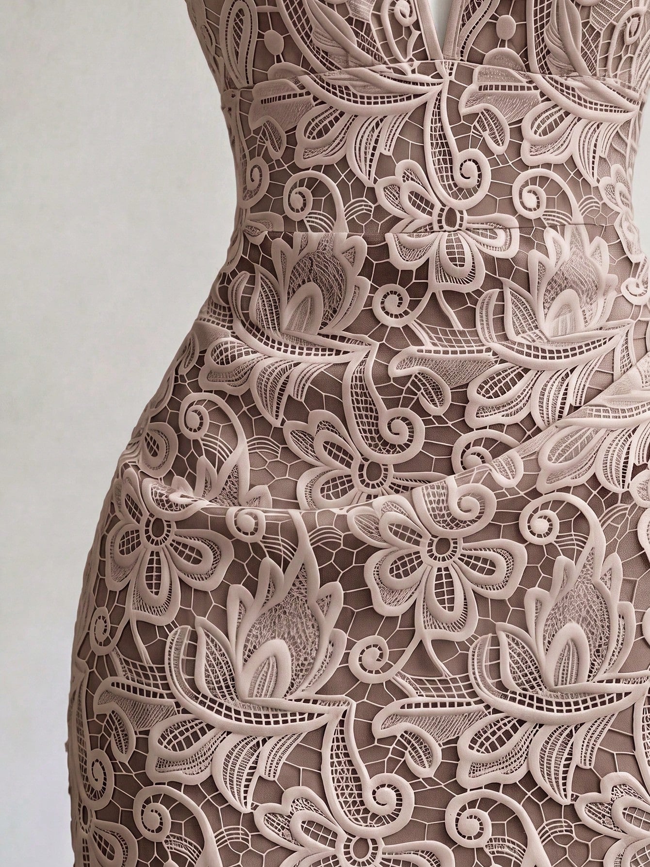 Franclia White Lace 3D Floral Print Spaghetti Strap Dress, Elegant Sexy Sleeveless Mini Bodycon Dress For Women, 2026 Summer New Style, Party Beach Dinner Casual Dress