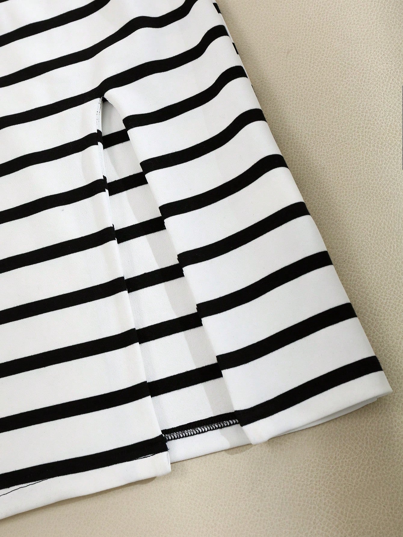 Franclia Women's Elegant Fitted Striped Square Neck Slimming Colorblock Commuter Office Dress, Spring/Summer, Bodycon, Slit, Stretchy