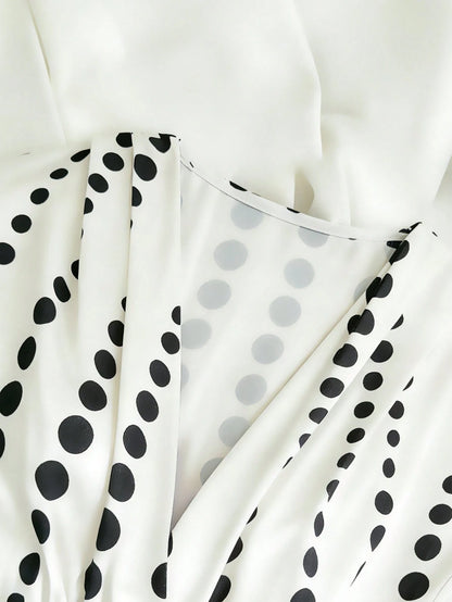 Franclia Women's Fashionable Elegant Polka Dot Print Patchwork Dress