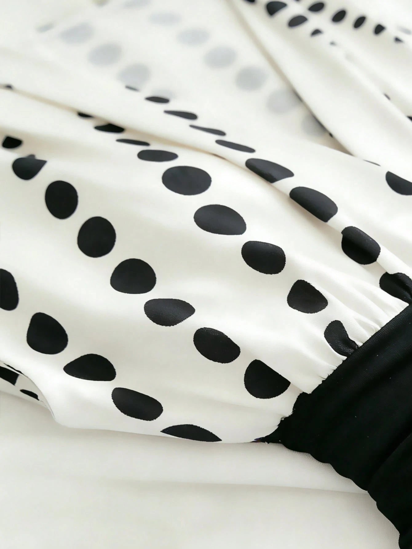 Franclia Women's Fashionable Elegant Polka Dot Print Patchwork Dress