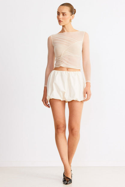 Freja Bubble Skirt - Chalk - SHOPJAUS - JAUS