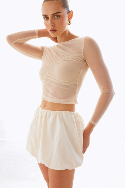 Freja Bubble Skirt - Chalk - SHOPJAUS - JAUS