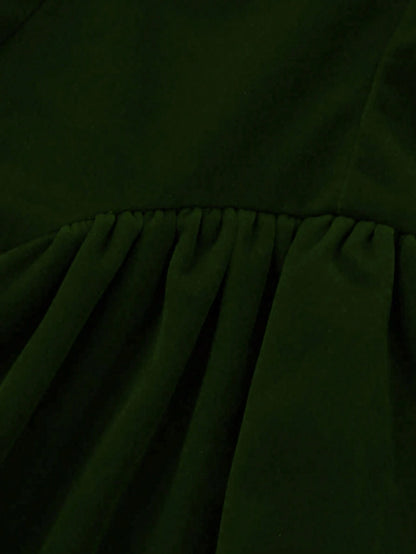 French Elegant Romantic Daily, Date, Holiday, Formal Evening Velvet Vintage Open Back Cinched Waist Mini Dress Summer Party