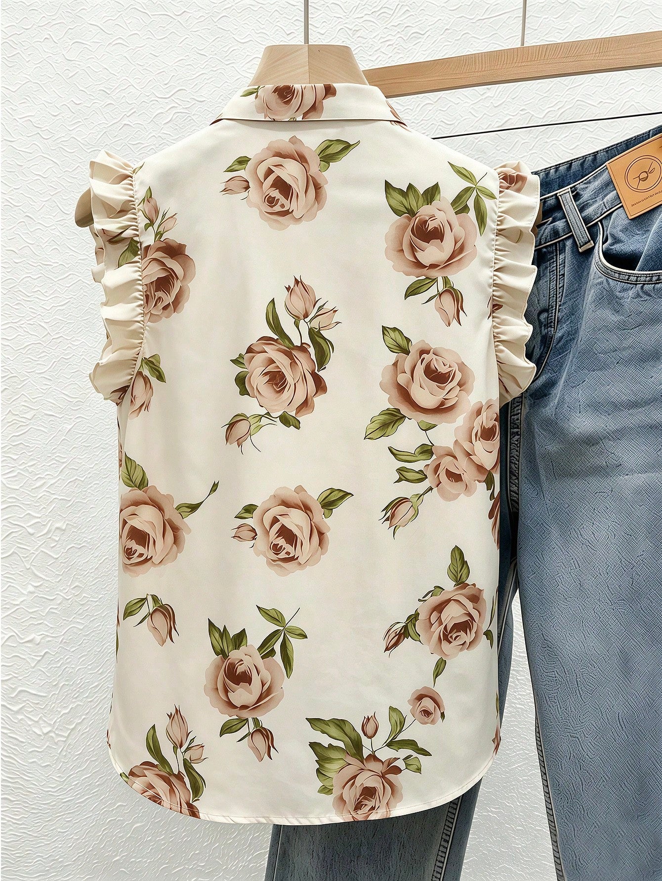 French Retro Sleeveless Chiffon Blouse With Ruffled Stand-Up Collar,Black And White Polka Dot,Summer,Elegant,Brunch,Holiday,Holiday,Casual Of