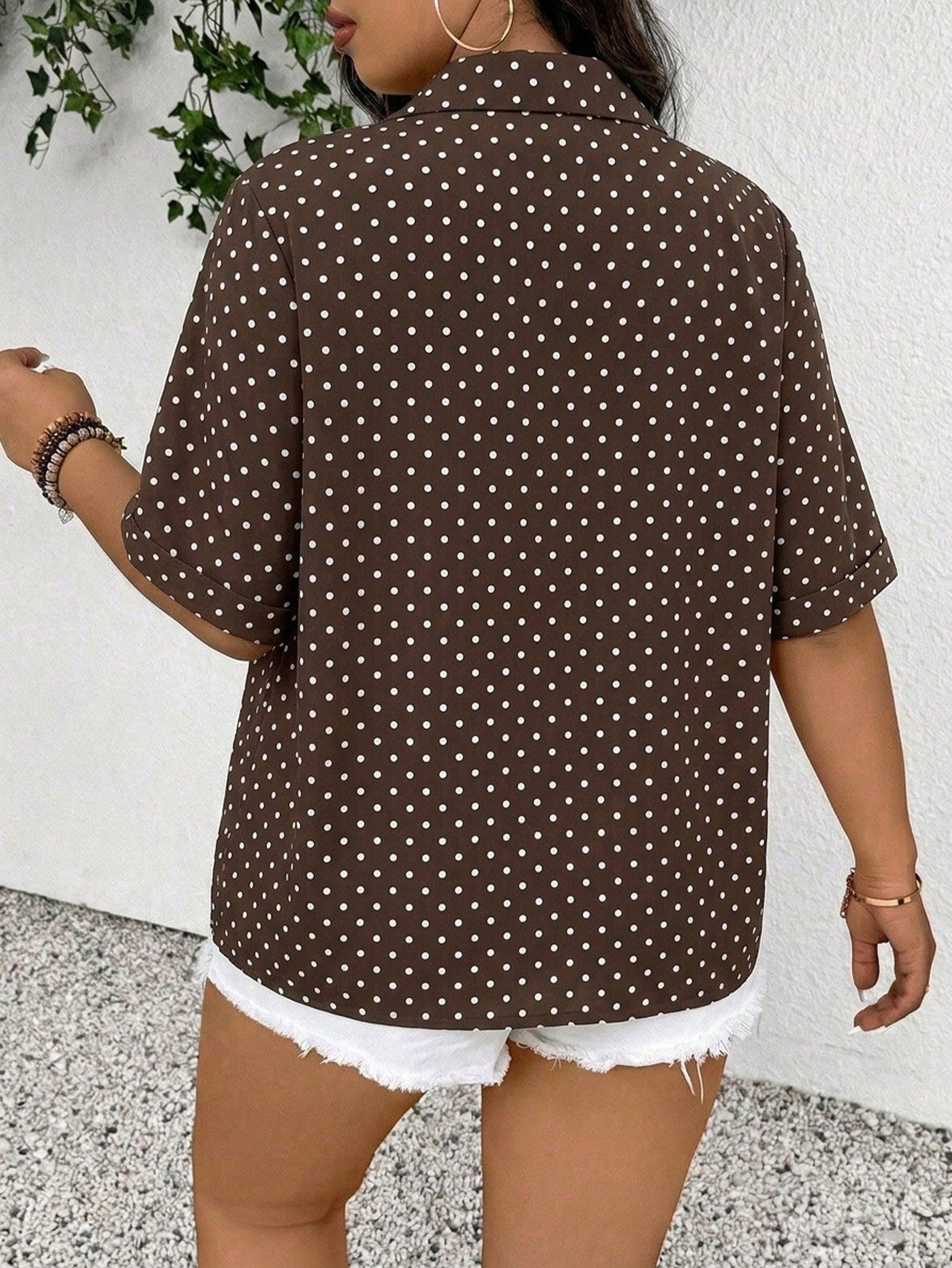 Frenchy Plus Size Women Striped Single-Breasted Casual Versatile Commuting Shirt Fall