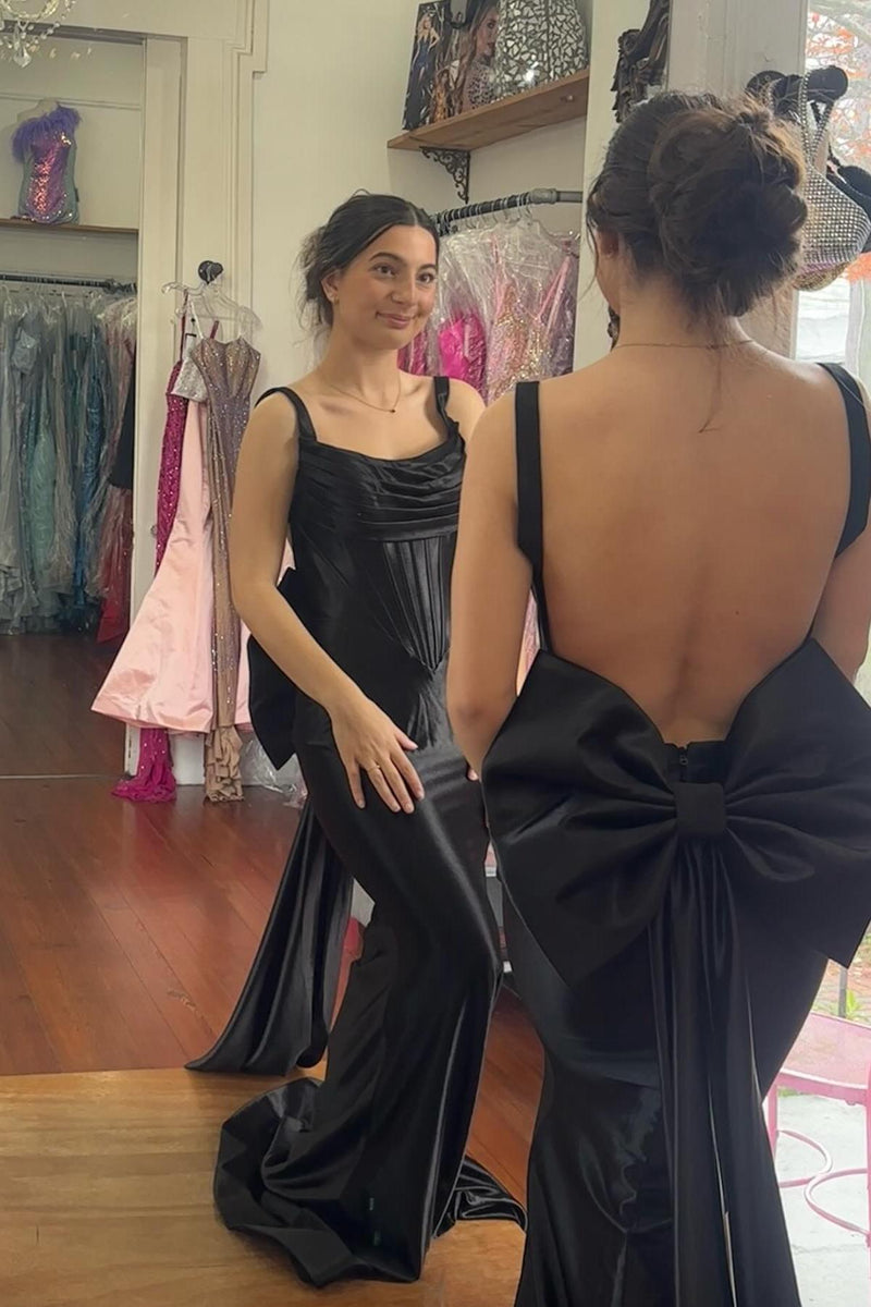 Fuchsia Fitted Long Formal Dress with A Bow