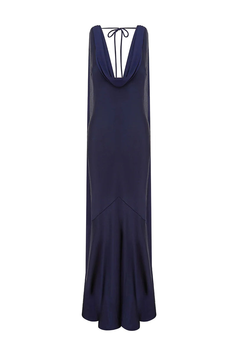 Gabriella Cowl Maxi Dress - Navy