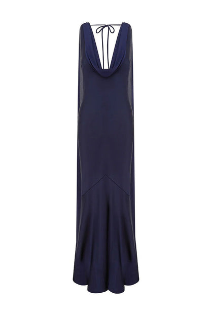 Gabriella Cowl Maxi Dress - Navy