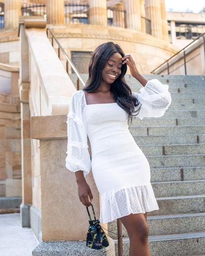 Gail Dress - White - JAUS