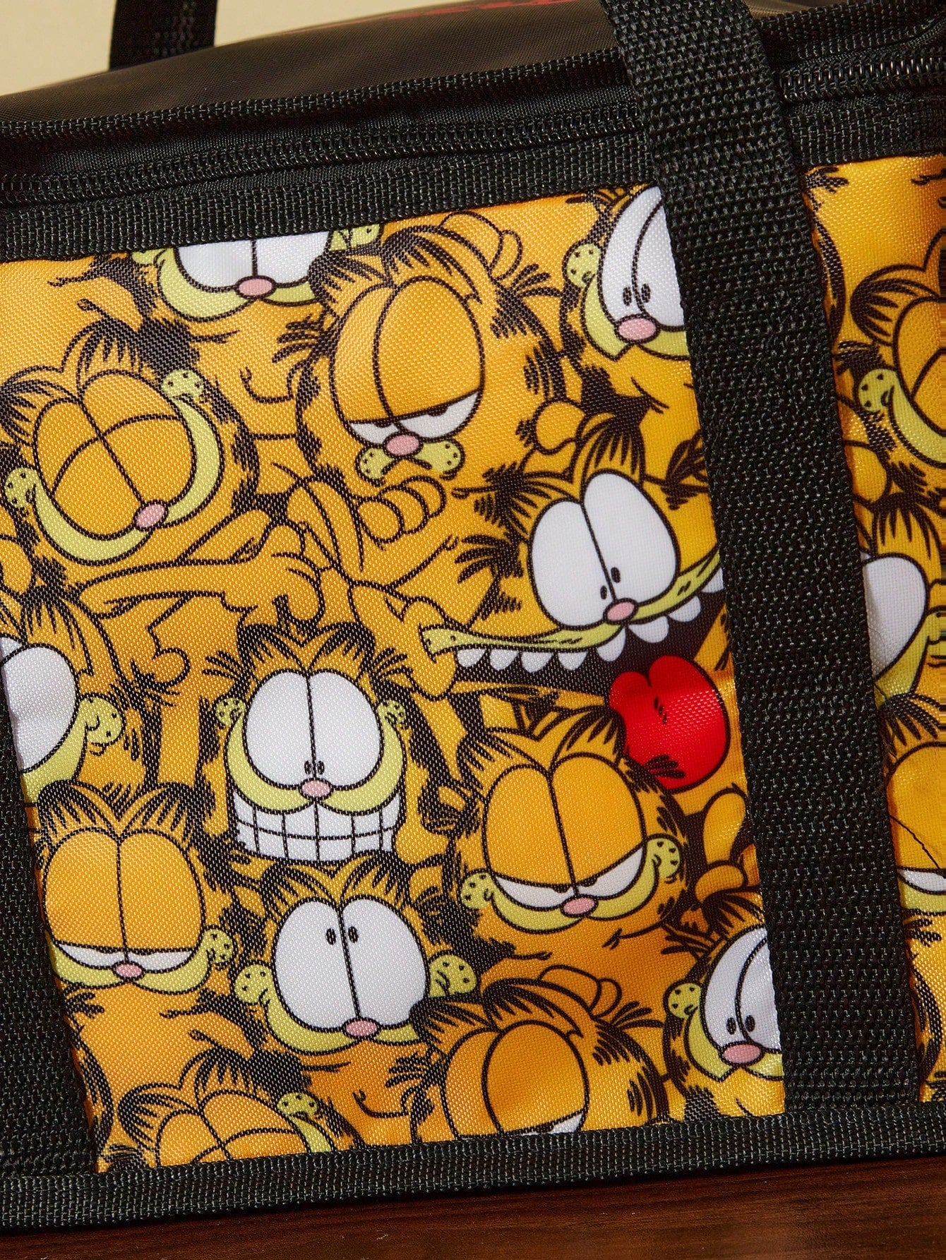 GARFIELD| 1 Cartoon Character Printed Thermal Insulation Lunch Bag, Which Can Be Kept Warm Or Cold, Picnic Bag, Large Capacity, Can Hold Lunch Boxes And Drinks, Suitable For Picnic, Camping, Tr