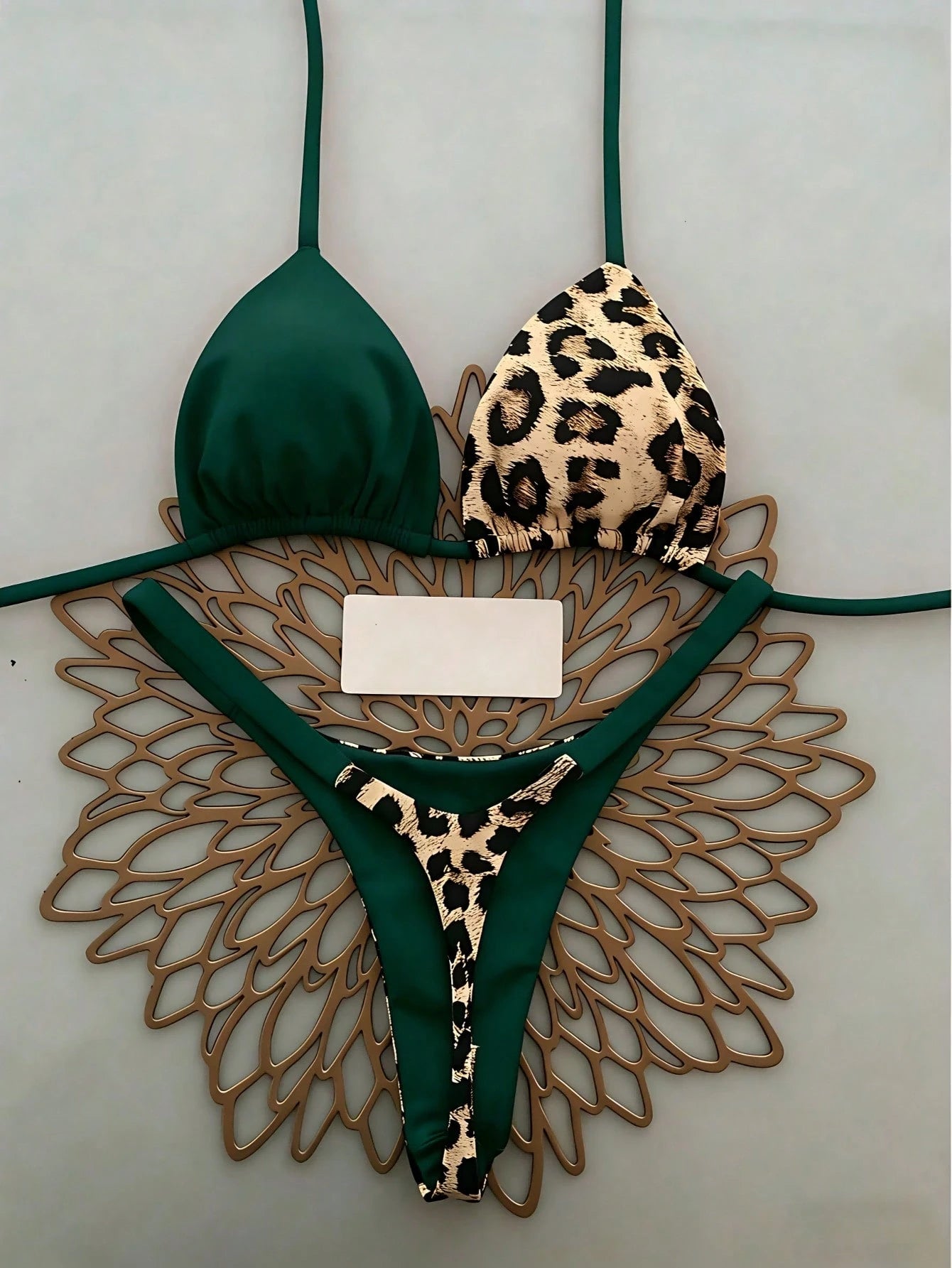 Geometric & Tropical Floral Print Casual Cute Elegant Sexy Bohemian Style Tie-Front Bikini Swimwear Set For Women, Summer Beach Vacation