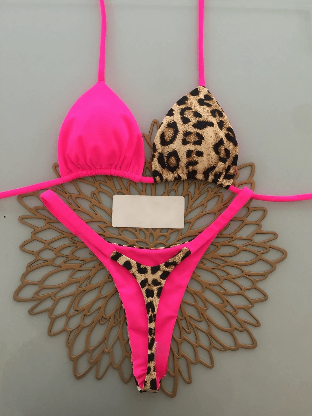 Geometric & Tropical Floral Print Casual Cute Elegant Sexy Bohemian Style Tie-Front Bikini Swimwear Set For Women, Summer Beach Vacation