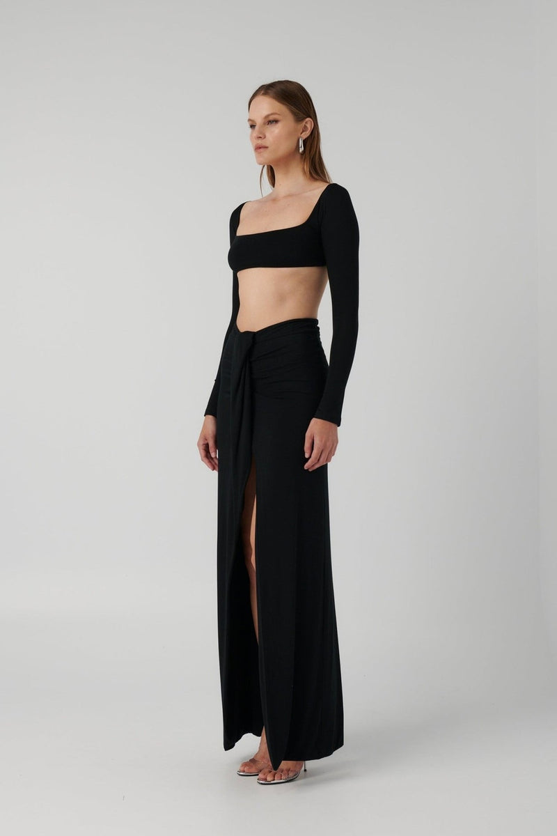 Gillian Maxi Skirt - Black - SHOPJAUS - JAUS