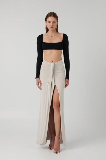 Gillian Maxi Skirt - Oyster - SHOPJAUS - JAUS