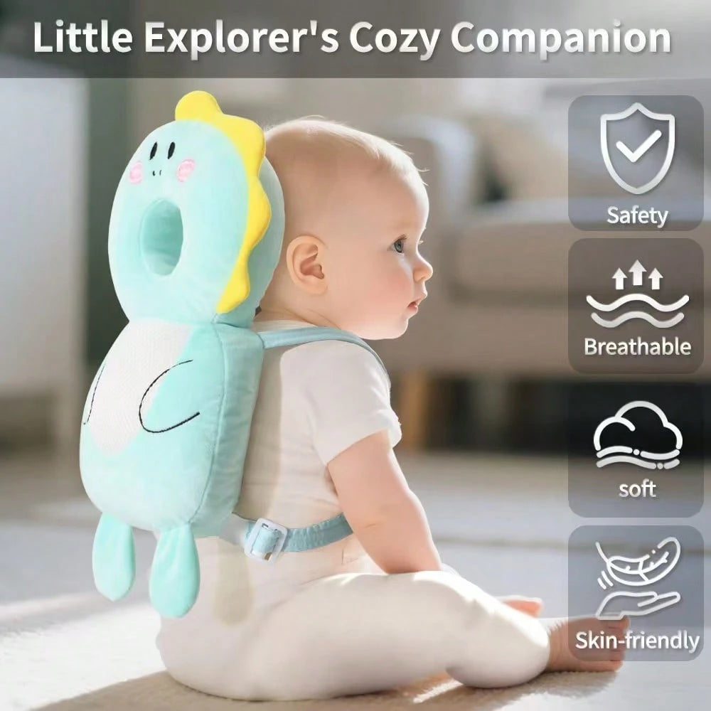 GINMOON Baby Head Protector Backpack,Lightweight And Breathable, Baby Walking Harness,Crawling Baby Essentials (Dinosaur)