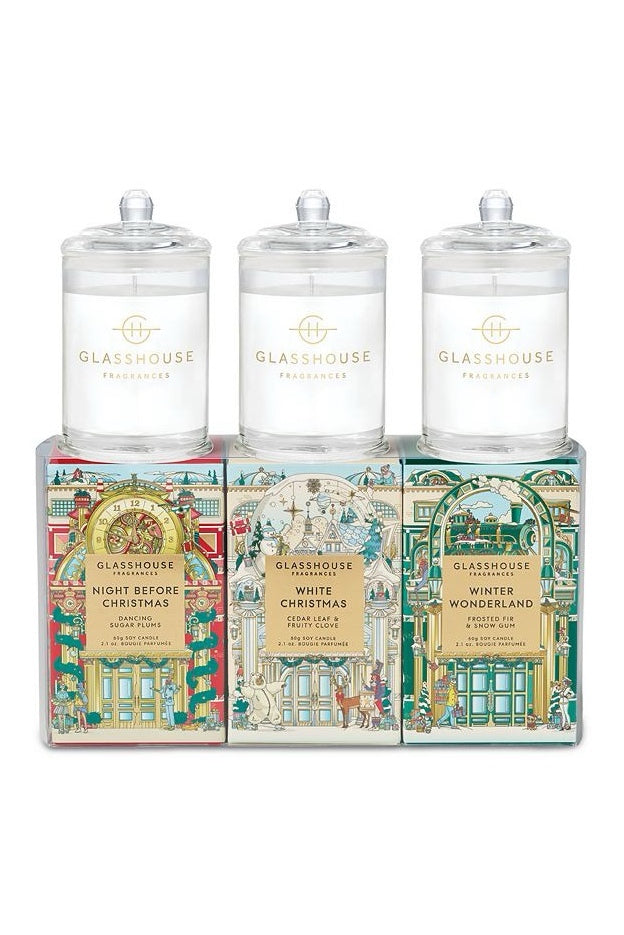 Glasshouse Christmas Candle Trio