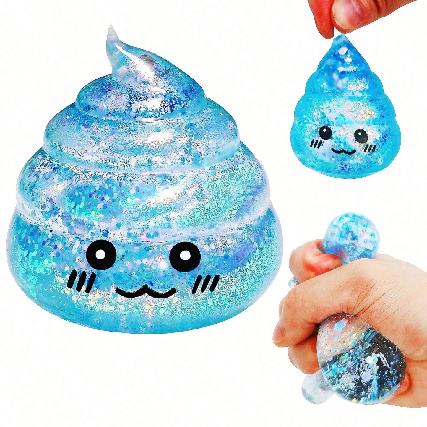 Glitter Poop Squishy Toys For Kids, Cute Soft Squeeze Sensory Fidget Set, Stress Relief Toy For Party Favors, Classroom Rewards, Birthday Gifts