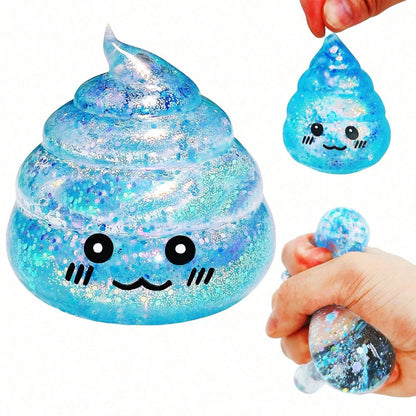 Glitter Poop Squishy Toys For Kids, Cute Soft Squeeze Sensory Fidget Set, Stress Relief Toy For Party Favors, Classroom Rewards, Birthday Gifts