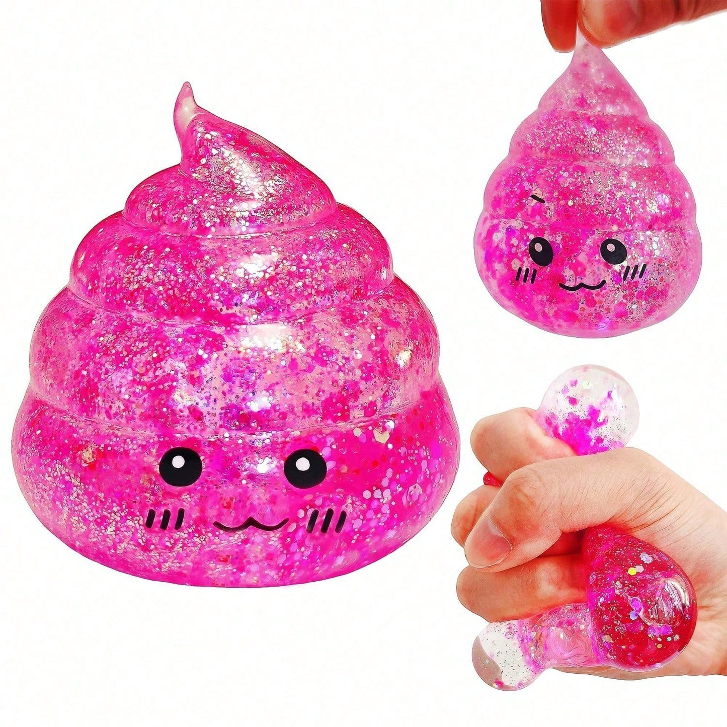 Glitter Poop Squishy Toys For Kids, Cute Soft Squeeze Sensory Fidget Set, Stress Relief Toy For Party Favors, Classroom Rewards, Birthday Gifts