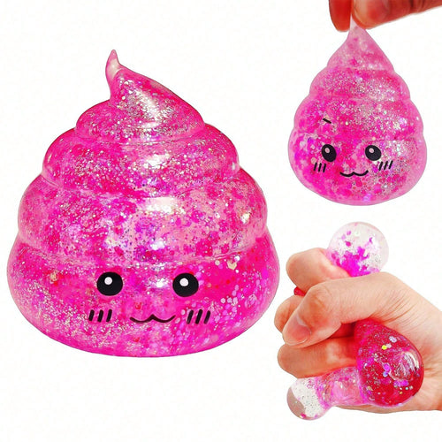 Glitter Poop Squishy Toys For Kids, Cute Soft Squeeze Sensory Fidget Set, Stress Relief Toy For Party Favors, Classroom Rewards, Birthday Gifts