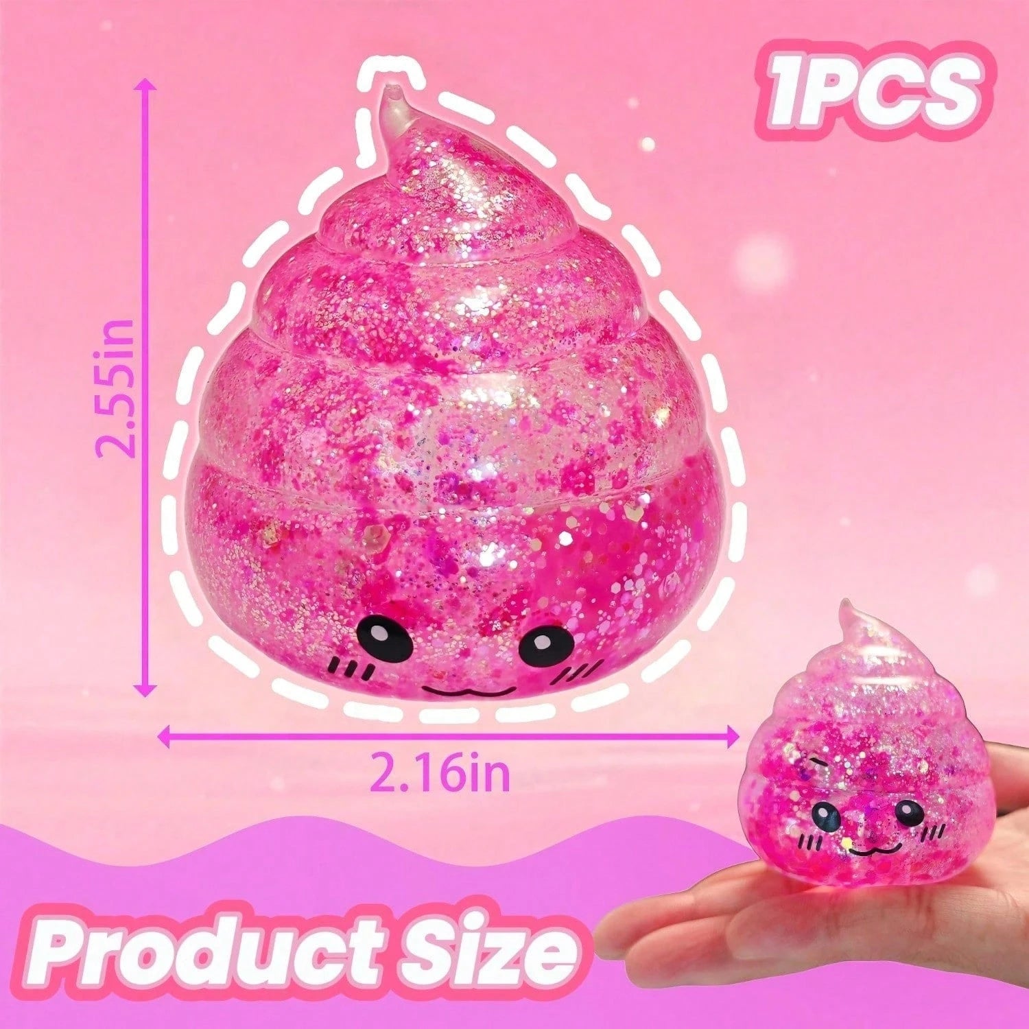 Glitter Poop Squishy Toys For Kids, Cute Soft Squeeze Sensory Fidget Set, Stress Relief Toy For Party Favors, Classroom Rewards, Birthday Gifts