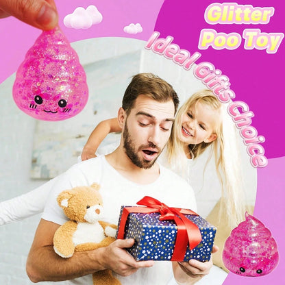 Glitter Poop Squishy Toys For Kids, Cute Soft Squeeze Sensory Fidget Set, Stress Relief Toy For Party Favors, Classroom Rewards, Birthday Gifts