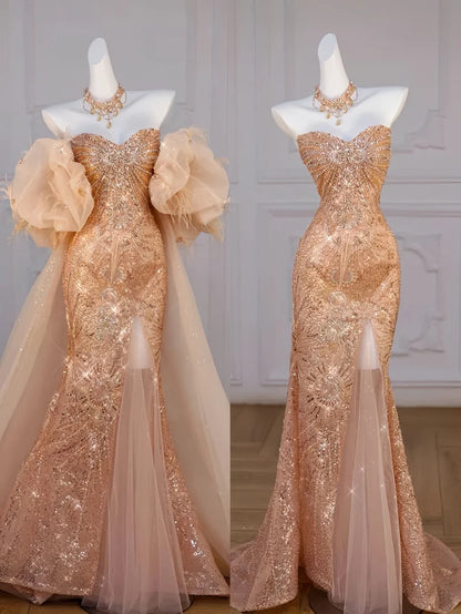 Glitter Sweetheart Mermaid Prom Dresses Sequin Evening Formal Dress,AST2234