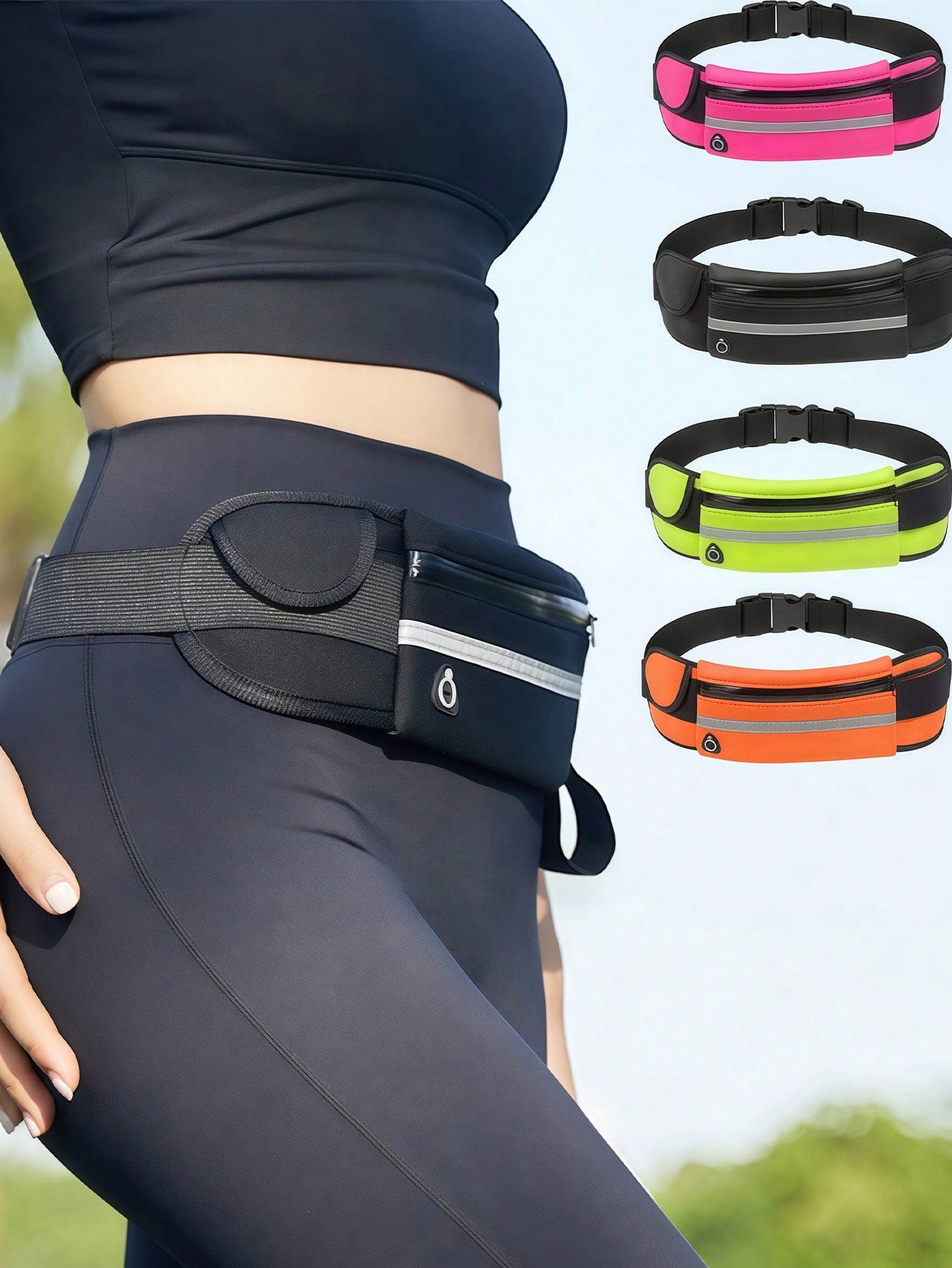 Glow Mode Luminous Waist Bag, Professional Anti-Bounce Running Waist Bag For Women, With Adjustable Shoulder Strap, Waterproof Sports Waist Bag, Outdoor Fitness Travel Casual Running Hiking Cycling Ru