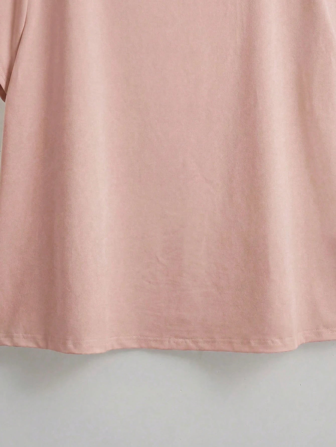 GlowEve CURVE Plus Size Women Elegant Blush Pink Summer T-Shirt,Formal Wedding Ninang Faux Pearl Decor Round Neck Short Sleeve Classy Jewelry Embellished Blouse Top