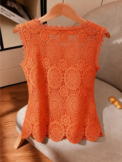 GlowEve CURVE Plus Size Women Fashionable Hollow Lace Elegant Casual Camisole