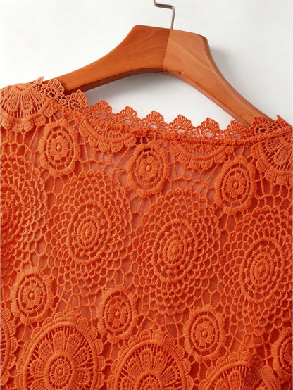 GlowEve CURVE Plus Size Women Fashionable Hollow Lace Elegant Casual Camisole