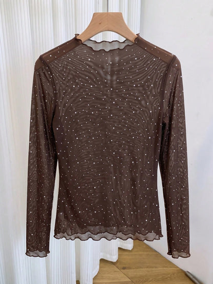 GlowEve CURVE Plus Size Women Polka Dot Casual Versatile Daily Wear Long Sleeve T-Shirt