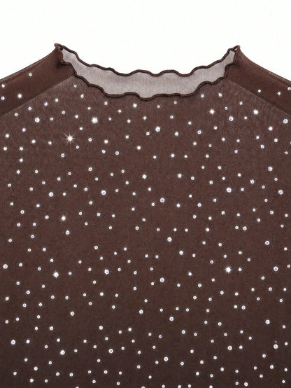 GlowEve CURVE Plus Size Women Polka Dot Casual Versatile Daily Wear Long Sleeve T-Shirt