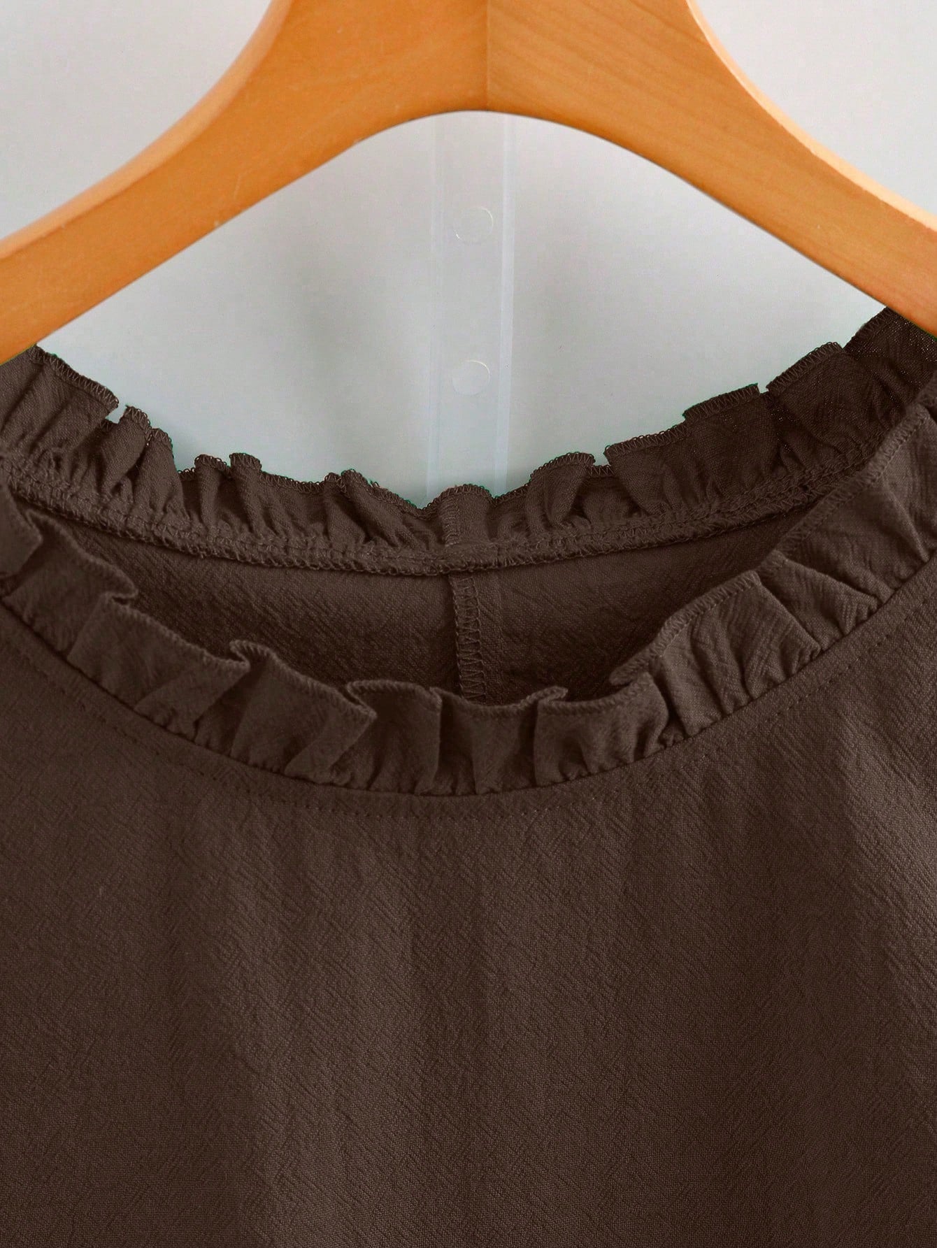 GlowEve CURVE Plus Size Women's Solid Lake Green Round Neck Ruffle Sleeveless Casual Retro Minimalist Elegant Daily Versatile Blouse, Summer New