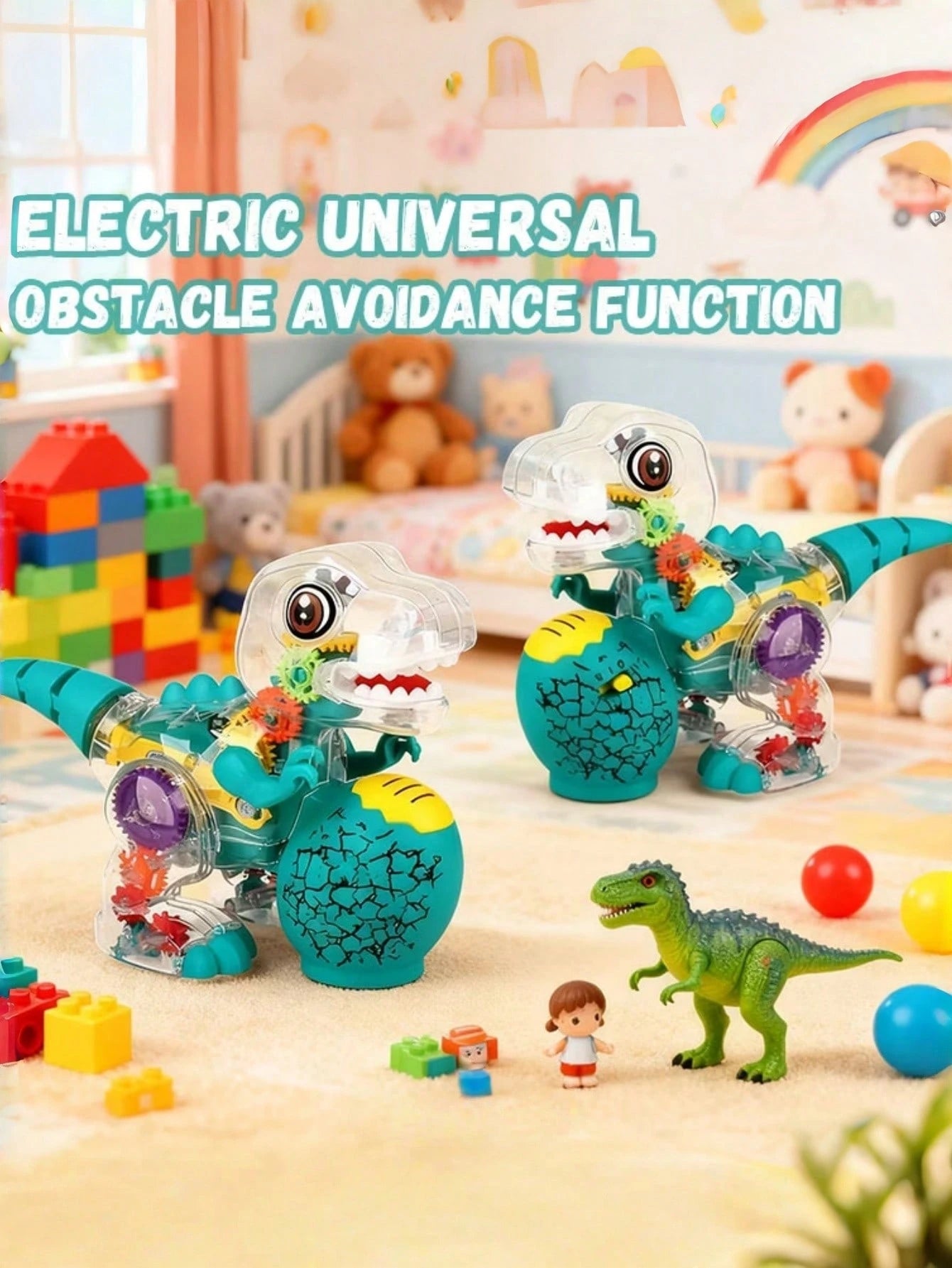 Glowing Dinosaur Toy With Colorful Illuminating Wheels, Music And Playful Gears, Transparent Educational Toy, Suitable For Children, Electric Dinosaur Toy With Music And Lights, Realistic Walking Tyra
