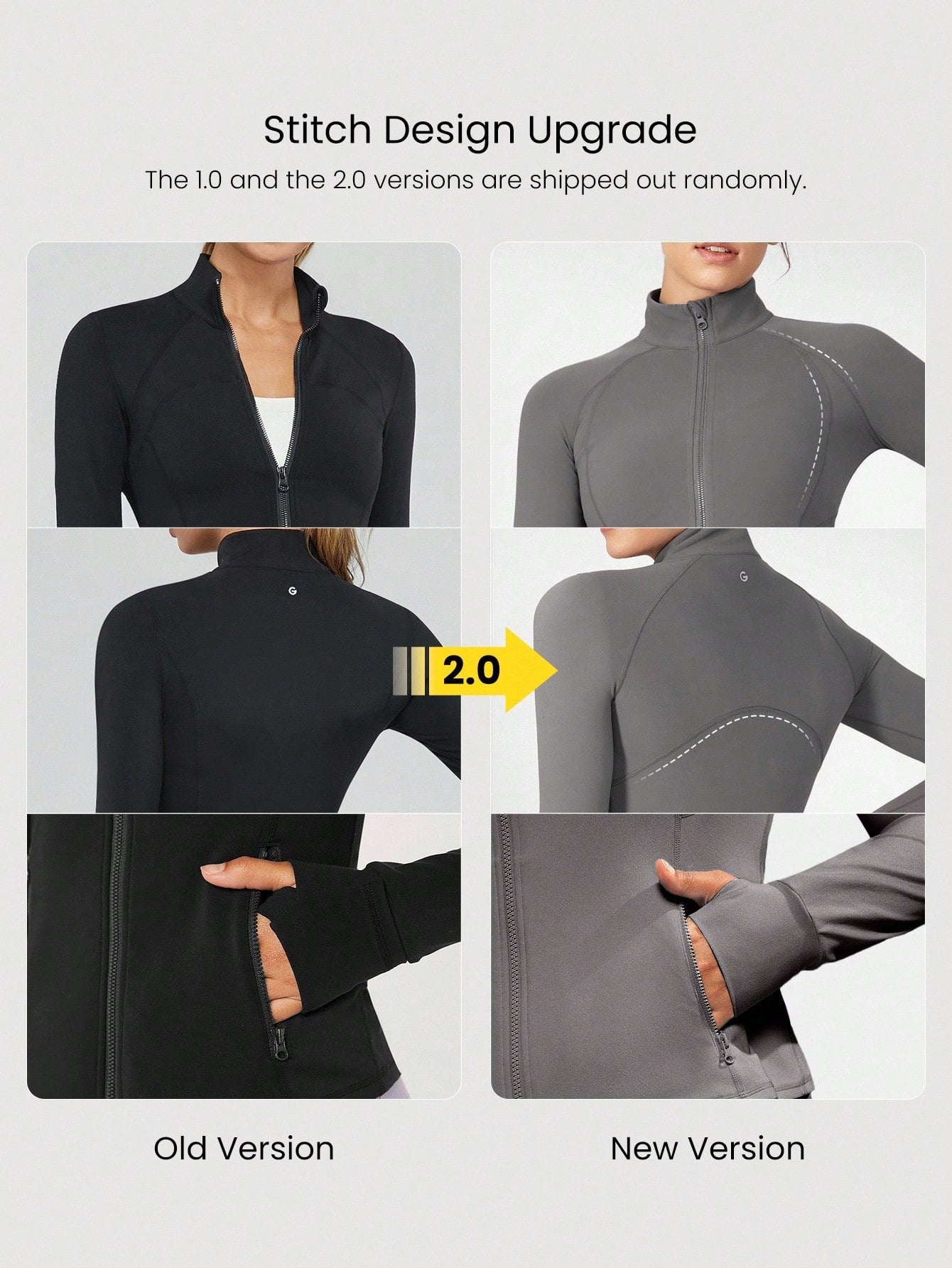 GLOWMODE FeatherFit™ Slim-It Streamline Performance Secure Pockets Zip Up Long Sleeve Jacket Low Impact Yoga Pilates Daily Spring Summer